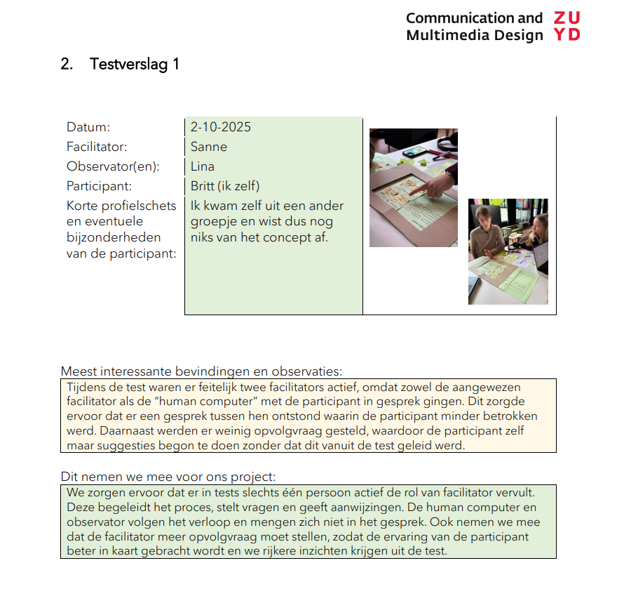  Testverslag van interviews met studenten