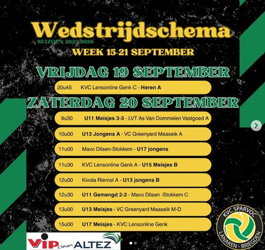 Wedstrijden schema verbeterd